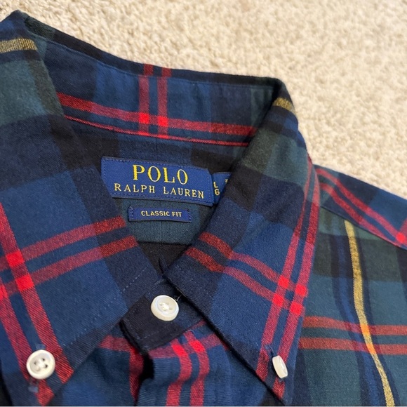 Polo by Ralph Lauren Classic Fit Plaid Oxford Shirt Men's Size L 100% Co… - Picture 4 of 7